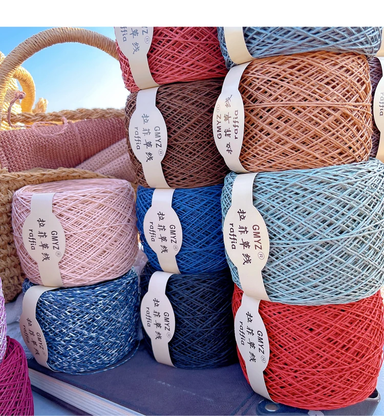 Нить из японской рафии 220 м/р – обзор и цена Crochet Bag Raffia